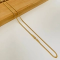 Minimalist gold titanium steel necklace chain for men and women on a white background - 1.2mm Box Pearl Chain / 40+5CM Extension Chain / Gold