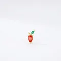 S925 silver carrot stud earring with red and green cubic zirconia in golden finish - Red Carrot Style - Silver Base (RHE957S)