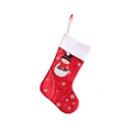 Roter Weihnachtsstiefel aus Filz mit Schneemann-Applikation und Schneeflocken-Stickerei - 194B# Schneemann