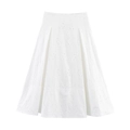 Gonna midi bianca boho linea A con ricamo traforato e dettagli in pizzo sangallo - XS / Gonna Bianca