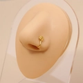 U-förmiger goldener Blumen-Nasenclip mit Zirkon-Inlay ohne Piercing für Damen - Blume-Kein Stein Stil 3