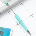 DIY beadable ballpoint pen in Tiffany blue with polished metal rod for custom beads - Candy Light Blue