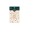 5D Autumn theme nail stickers with maple leaves, ginkgo, and oak patterns in warm tones - 5D Maple Leaf Autumn Style (KX-293)