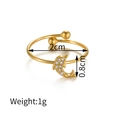 Adjustable golden flower ring with sparkling rhinestones and a minimalist dolphin design - Style 12 - Dolphin Shape