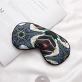 Satin sleep mask featuring complex geometric patterns on a luxury silk background - Ethnic Style-Geometric Radial