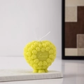 Yellow heart-shaped aromatherapy candle with rose relief and Love engraving - Style A / Yellow & Green
