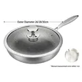 316L stainless steel frying pan with honeycomb non-stick texture and glass lid - 316 Single Sided Texture with Lid