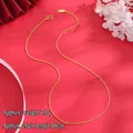 48cm gold finish necklace weighing 3.0g featuring elegant S-hook clasp and link chain - Double O-link Necklace (X2161)