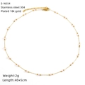 Detail of pink crystal necklace in 18K gold plated stainless steel on white background - Gold Chain Pink Beaded Style (S-N554)