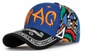 Streetwear baseball cap featuring royal blue crown with orange WAG embroidery and patchwork - Half Mesh Royal Blue