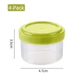 Lot de 4 flacons à sauce transparents avec bouchons verts pour cuisine et barbecue - Lot de 4 Bocaux Ronds / Vert