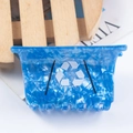 Blue marble patterned hair claw clip with white recycling logo on minimalist acetate material - Recycle Bin (C18-2-8)