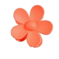 Matte orange daisy flower hair claw clip in Korean style with a minimalist five-petal design - Orange