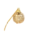 Golden mirror disco ball ornament with square tiles and hanging string for party decor - 3cm Ball Cap Style / Gold