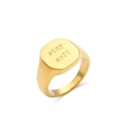 18K gold plated stainless steel ring featuring stay soft engraving on gold band - Stay soft