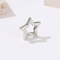 Polished silver star shaped lobster clasp accessory with a spring hinge mechanism - Smooth Star (H-9193) / Palladium