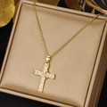 Gold - Sparkling Zirconia Cross (0363)