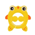 Adjustable yellow fish shaped baby shower cap with orange fins for ear protection - Goldfish Yellow