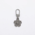 Universal cherry blossom zipper puller in dark grey gunmetal finish for bags - Sakura Shape - Gunmetal