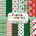 6-inch Feelin Merry Christmas scrapbook paper pad with 12 festive holiday designs - R2554 24 Sheets