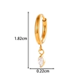 Titanium gold earring hoop with marquise gem pendant and dimension measurement labels - Marquise Pendant (T2595-6#Gold)