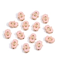 Pink and gold Hamsa Hand charms with evil eye detail for DIY jewelry making - Hamsa Hand / Pink