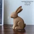 Caramel wooden style rabbit figurine 18cm tall for modern home desktop decor - Large / Caramel color