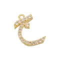 Macro detail of gold Arabic letter Jeem pendant with sparkling cubic zirconia stones - Gold 13