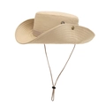 Khaki wide brim sun hat for men with adjustable windproof strap and side vent buttons - 58cm / Beige
