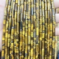 Polished tiger eye tube beads in brown and gold for handmade jewelry and DIY crafts - 4x13mm Tube/Strand / Natural Tiger Eye Stone