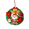 Christmas hanging wreath with Santa Claus, golden bells, and Merry Christmas sign - 35cm Wreath-Double Bell Santa Flower