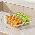Set of 4 thickened transparent plastic kitchen organizer bins sized 31x14.5x12cm - Medium Thickened - 4 Pack / Clear White