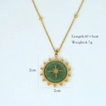 Detail view of African Jade pendant showing dimensions 2cm x 2cm with star motif - Starry Round Style (1086)