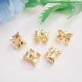 Set de colgantes de lazo bañados en oro de 14K para hacer pulseras y joyas de bricolaje - Lazo con Retención de Color / Oro de 14K
