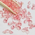 Macro detail of pink lily of the valley glass beads with gold foil for DIY jewelry making - Lily of the Valley 33# Transparent Bud Pink 7x12mm