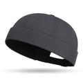 Minimalist dark grey quick-dry docker hat with adjustable strap and retro folded brim - Adjustable / Dark Gray
