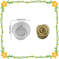 Stampo in silicone a forma di rosa 3D per resina o candele con dimensioni - Fiore di Silicone 00212 / Bianco Traslucido