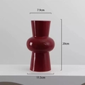 Modern red ceramic vase with rounded body and dimension specs 20cm height and 11.5cm base - Height 20cm/Diameter 7.9cm / Burgundy