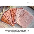 Retro scrapbook decorative paper kit in pink and purple colors for DIY handmade journals - Sakura Love