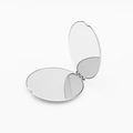 Portable silver stainless steel folding makeup mirror with compact round double-sided design - 65mm Small Round Stainless Steel