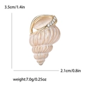 Dimensiones detalladas del broche de caracola esmaltado con pedrería, 3,5 cm y peso - Blanco