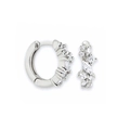 Sparkling S925 silver irregular zircon hoop earrings with white crystals on white background - Silver / Navette Zirconia