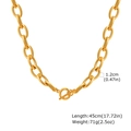 Chunky gold stainless steel chain necklace with OT toggle clasp, 45cm length and dimensions - 45cm / Gold Necklace (BR-803, NC-2035)