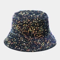 Stijlvolle omkeerbare vissershoed met kleurrijke pailletten voor een moderne look - Eén maat / Blauw