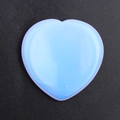 Natural light blue heart-shaped thumb stone crystal for stress relief and relaxation - Opalite