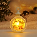 Nahaufnahme der weißen LED-Weihnachtslaterne mit Weihnachtsmann und warmem Licht - Weiß - Weihnachtsmann mit Sack