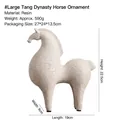 Artistic Tang Dynasty horse sculpture in beige matte resin, Nordic luxury home decor - Art Tangma Large Size 8680-l
