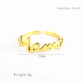 Adjustable 18K gold plated Mama letter ring made of durable stainless steel - LR1100 Ring / Gold