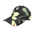 Dettaglio del tessuto del berretto nero da baseball con ricamo a forma di avocado - M (56-58cm) / Nero