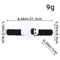 Halloween ghost slap bracelet with black felt strap and white ghost decoration for kids - White Ghost